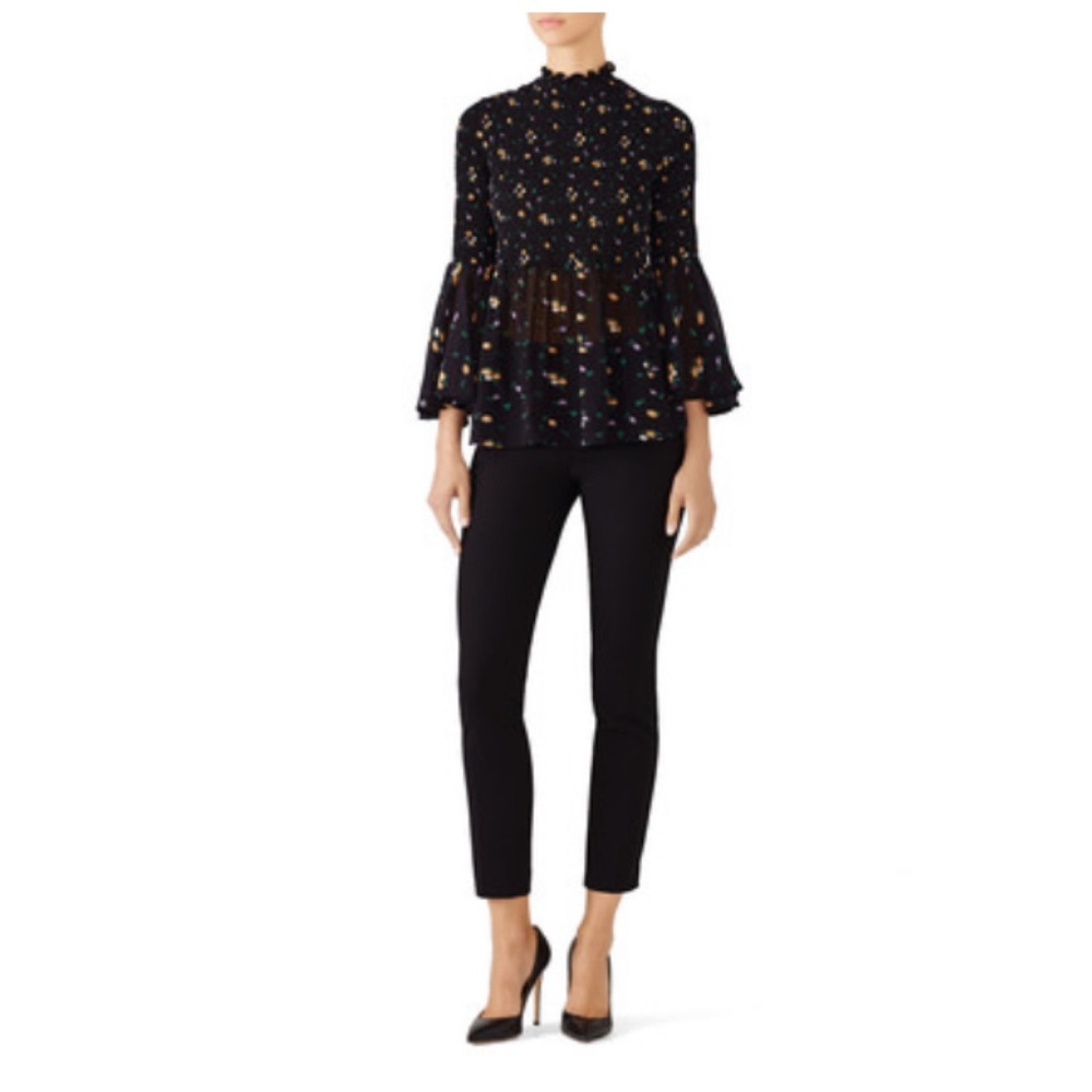byTimo • Bohemian Smocking Blouse Black Floral - Picture 2 of 5